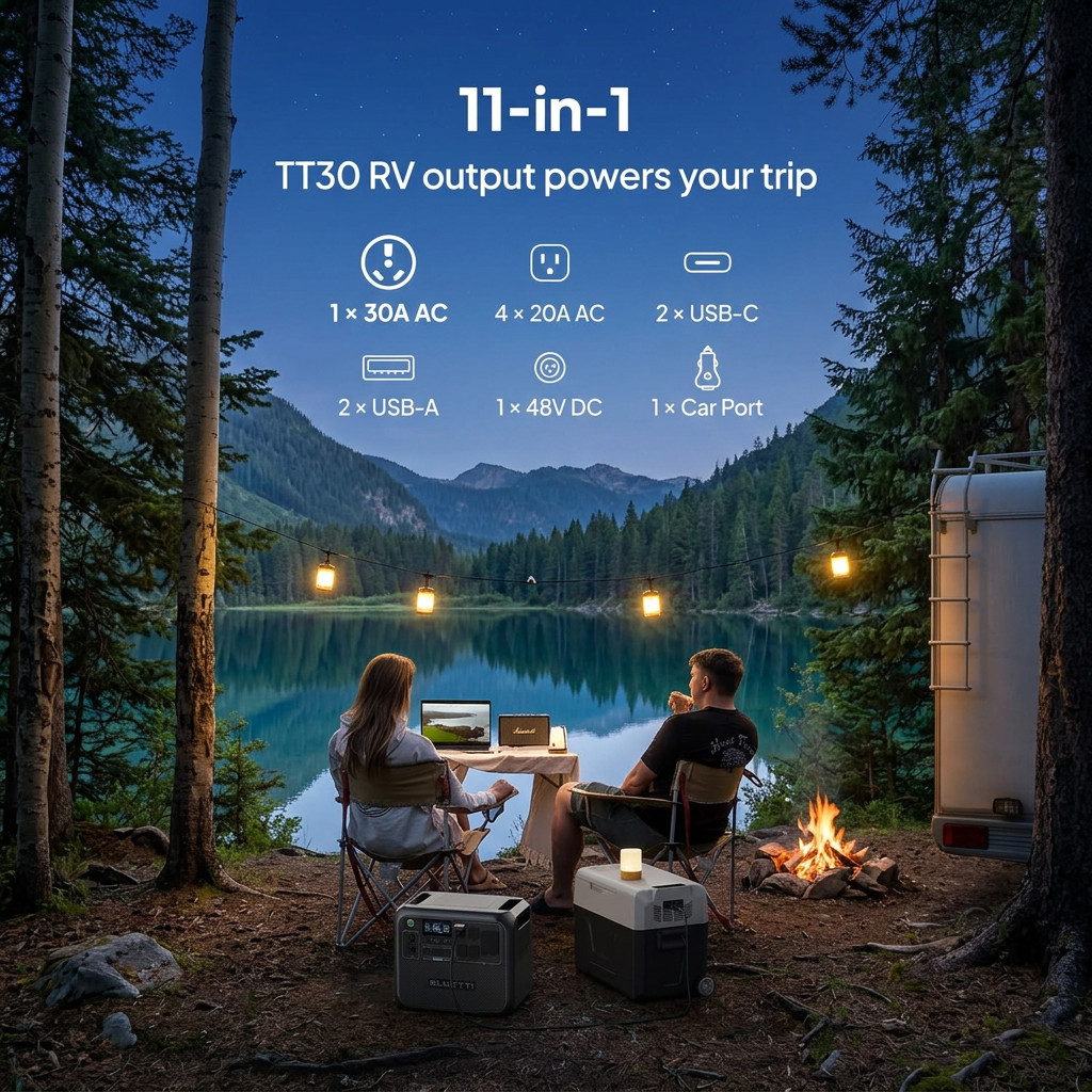 BLUETTI AC200L Solar Ready Portable Power Station 2400W + 350W Solar Panel