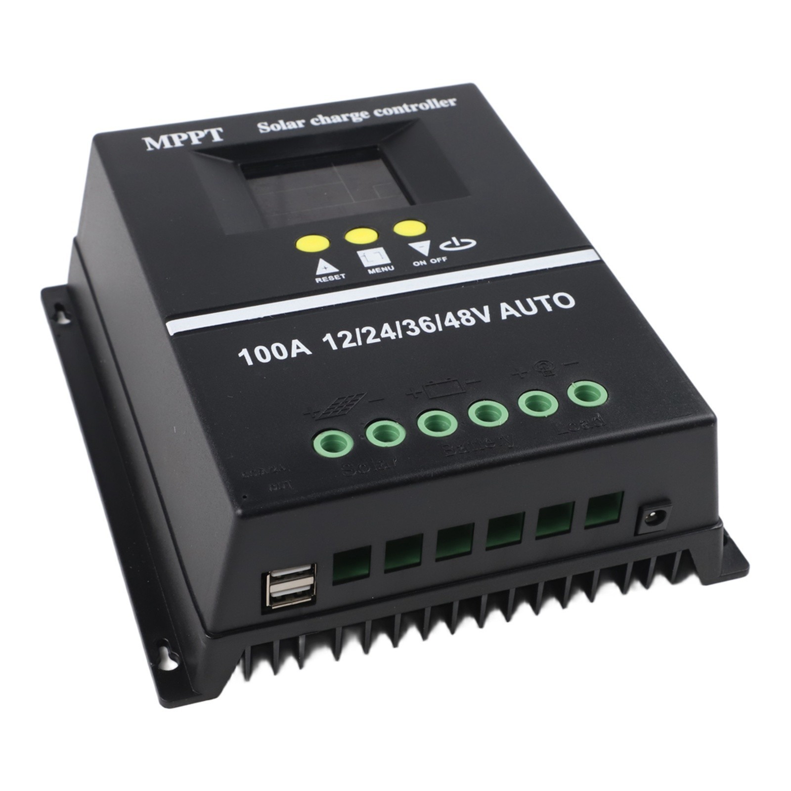 100A Rated Auto Solar Charge Controller 12V 24V 36V 48V with USB and LED Screen