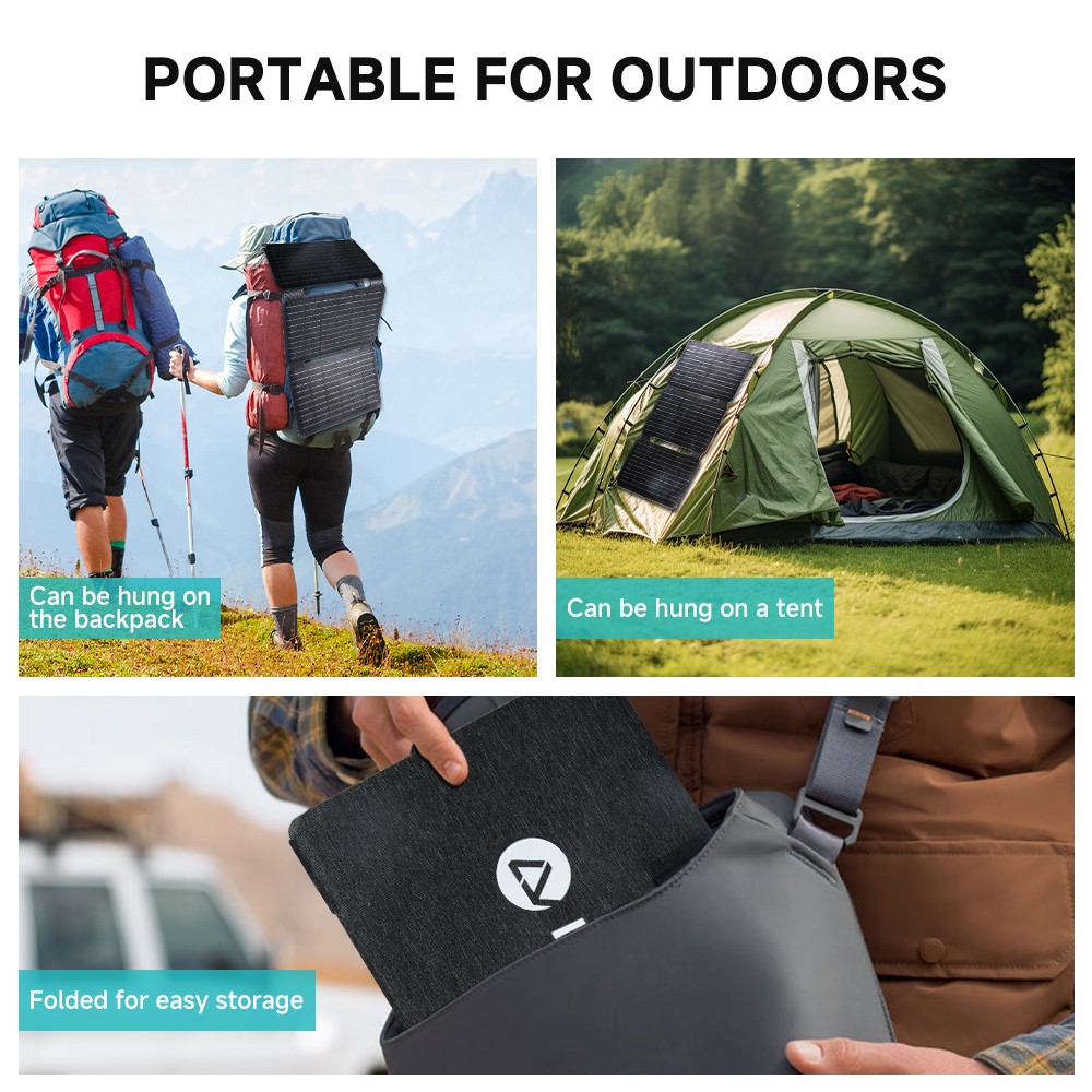 30W 5V Foldable Portable Solar Panel USB Type-C Charger for RV Car Boat Camping