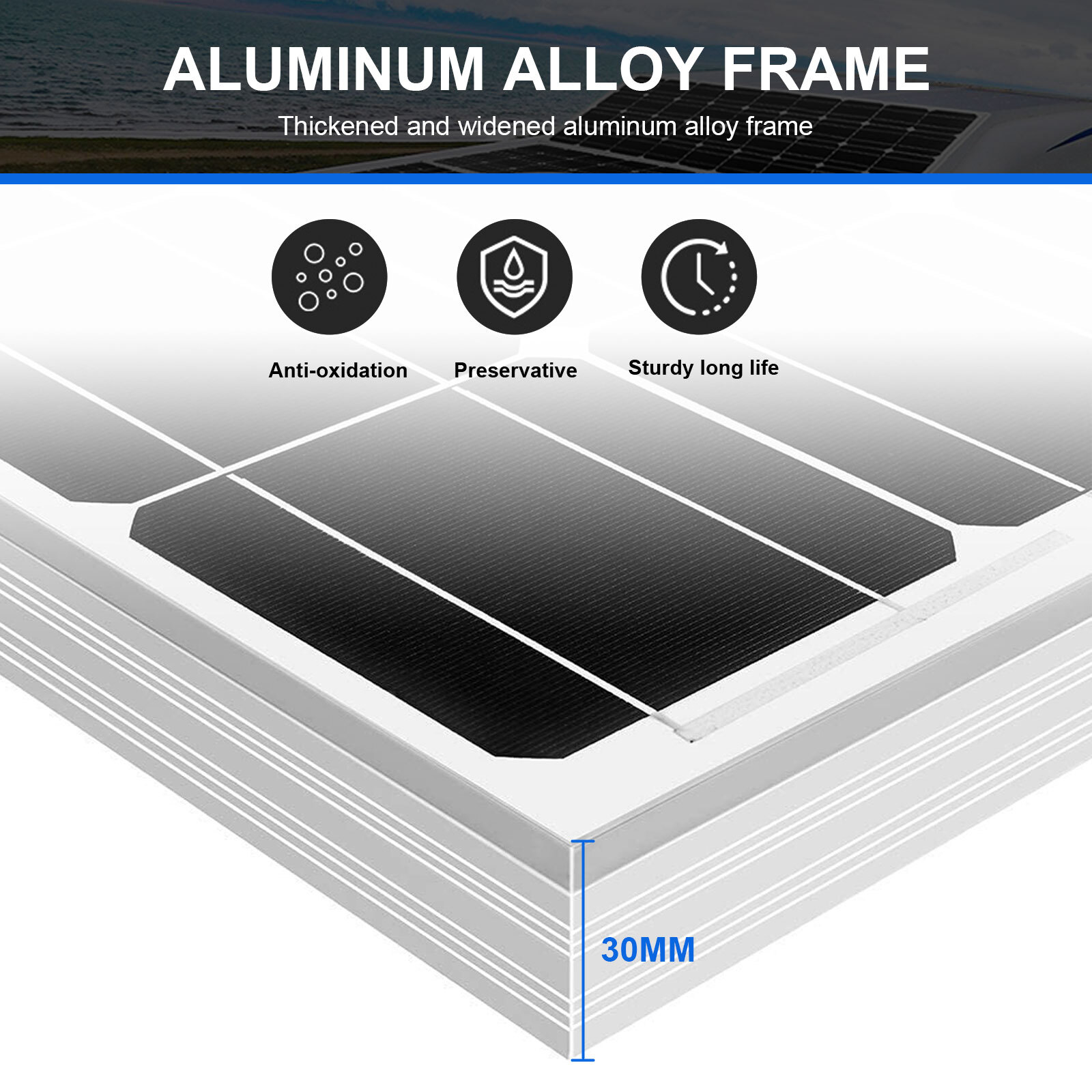 2024 NEW 100 Watt 12V High-Efficiency Mono Solar Panel PV Module for RV Marine