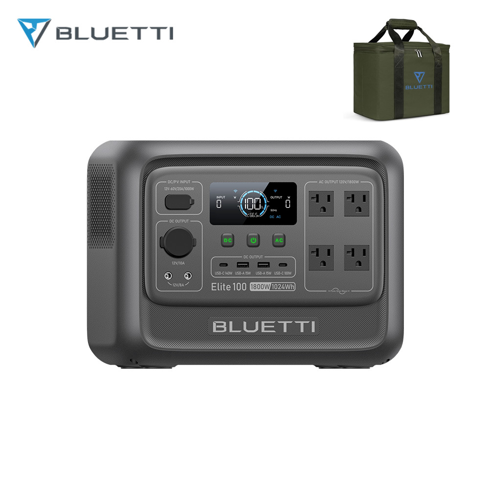 BLUETTI Elite 100 V2 1024Wh 1800W Portable Power Station+Bag for Road Trip