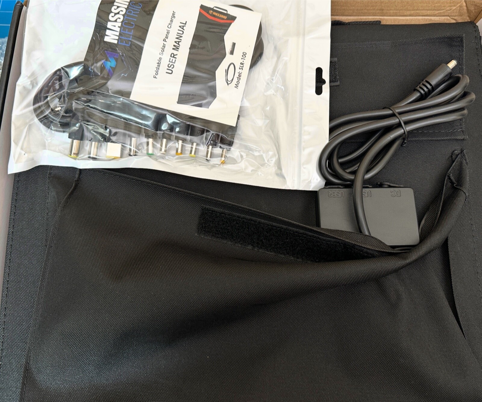 100W Portable Foldable Solar Panel Blanket Massimo W/ 2 USB & DC Charging Ports