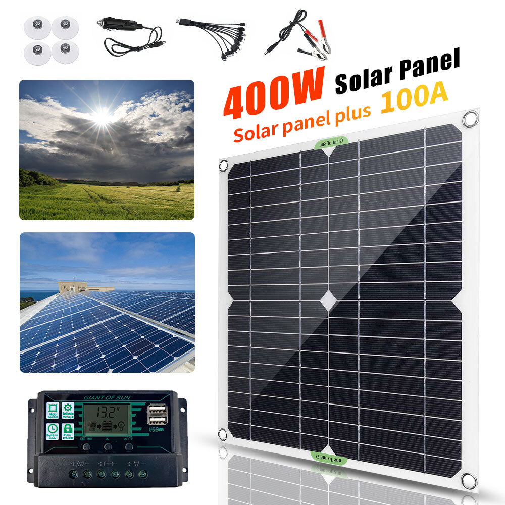 6000W Complete Solar Panel Kit Power Generator Home RV Camping Emergency Power