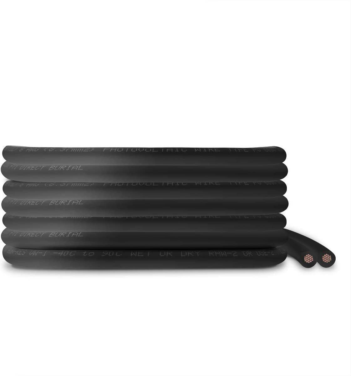 8 AWG Solar Panel Wire 100′ Power Cable UL 4703 Copper MADE IN USA Black