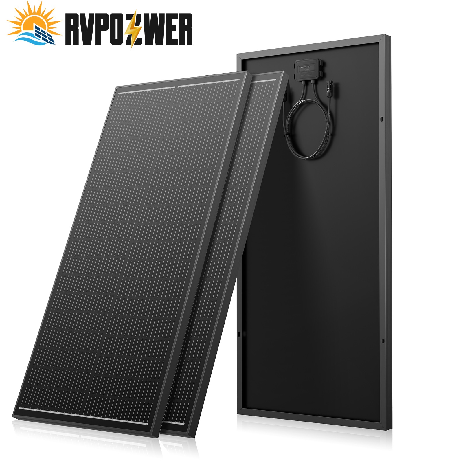 12V 2Pack 100W Black Solar Panel 200W 18BB N-Type Mono PV RV Home Boat Off-Grid