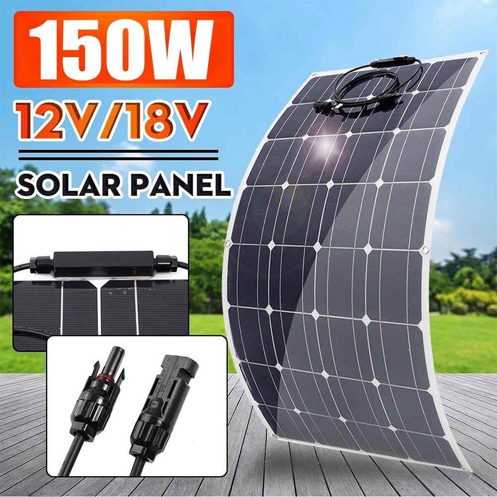 150W Watt Solar Panel Kit Charging Off-Grid Battery 12V Power RV Home Boat Camp