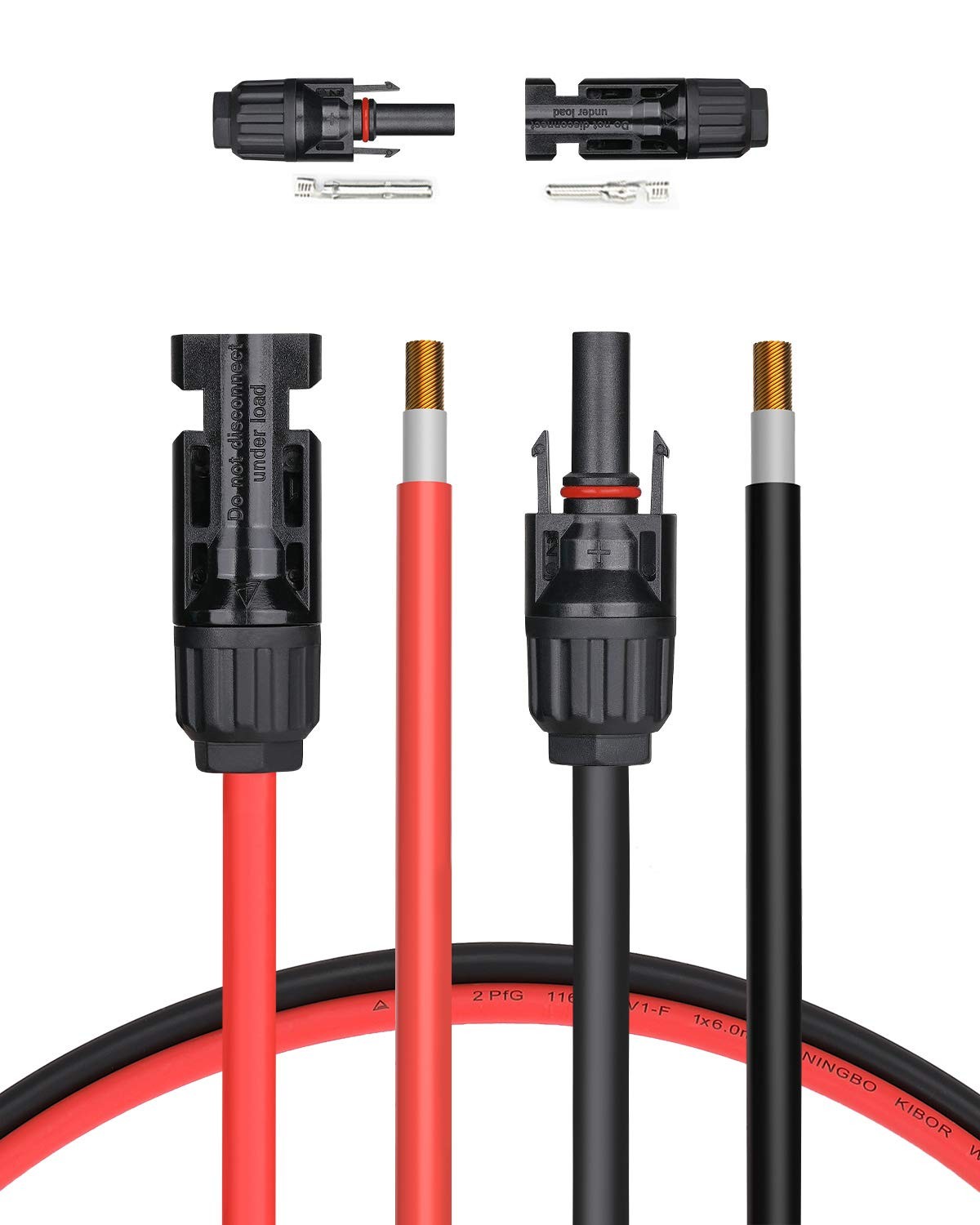 BougeRV 20 Feet 10AWG Solar Extension Cable with Female and Male Connector w…