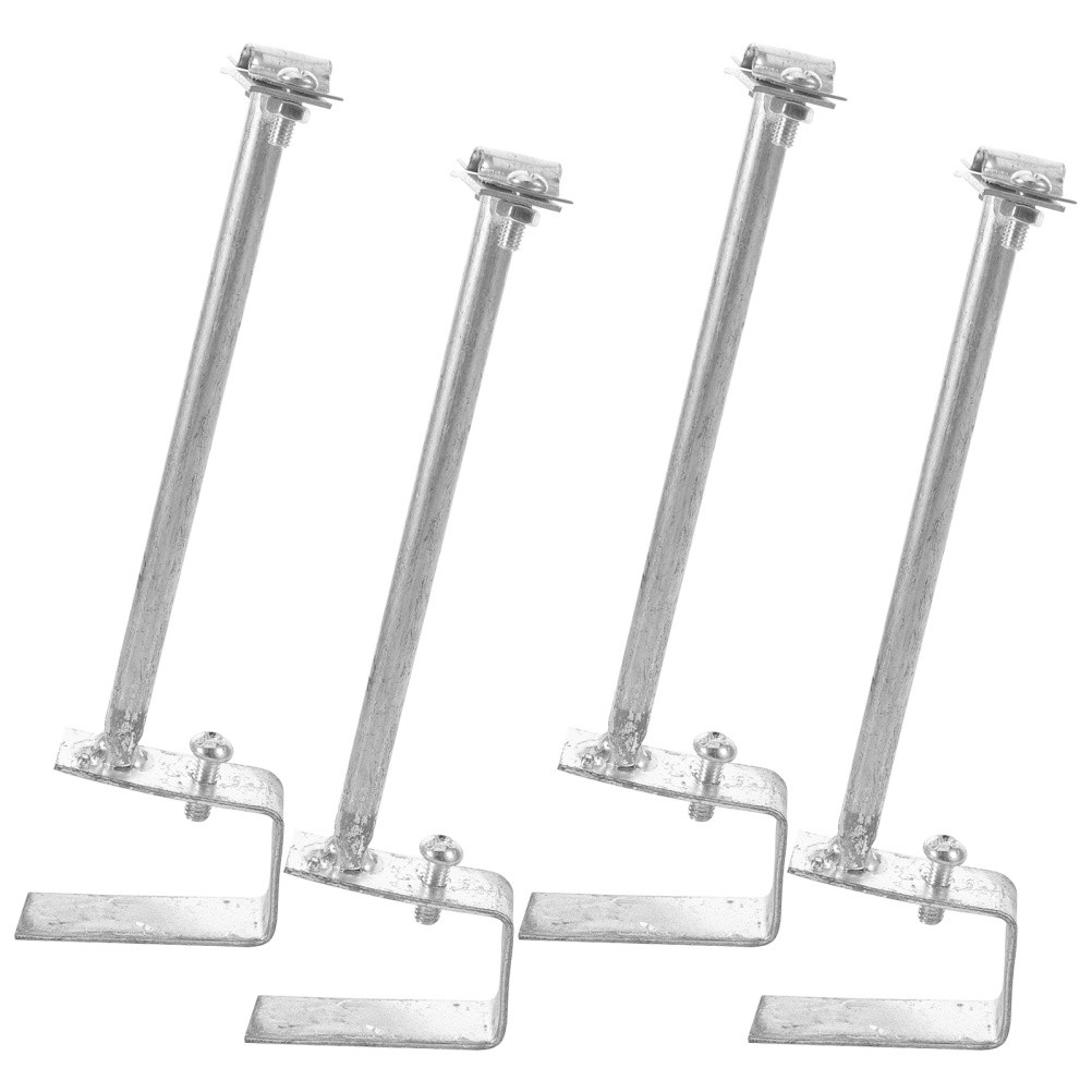 4Pcs Silver Iron Adjustable Tile Support Clamps Durable Roof Grounding Brackets