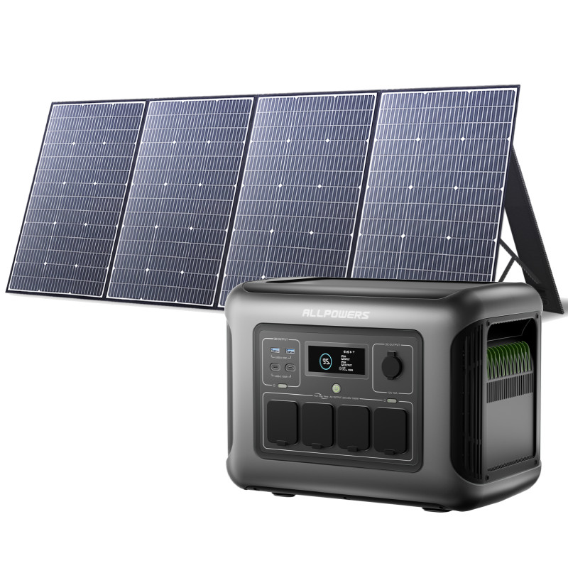 ALLPOWERS 1600W Portable Power Station Solar Generator + 400W Solar Panel AC DC