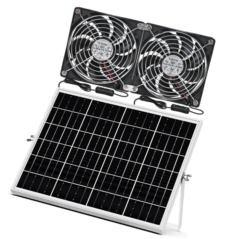Solars Powered ABS Ventilation Device 12V 3000RPM For Indoor Temperature