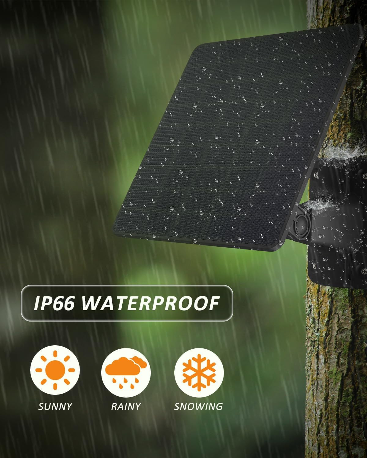 Trail Camera Solar Panel, 5000Mah Built-In Battery, 12V/1A & 6V/1.5A Output, IP