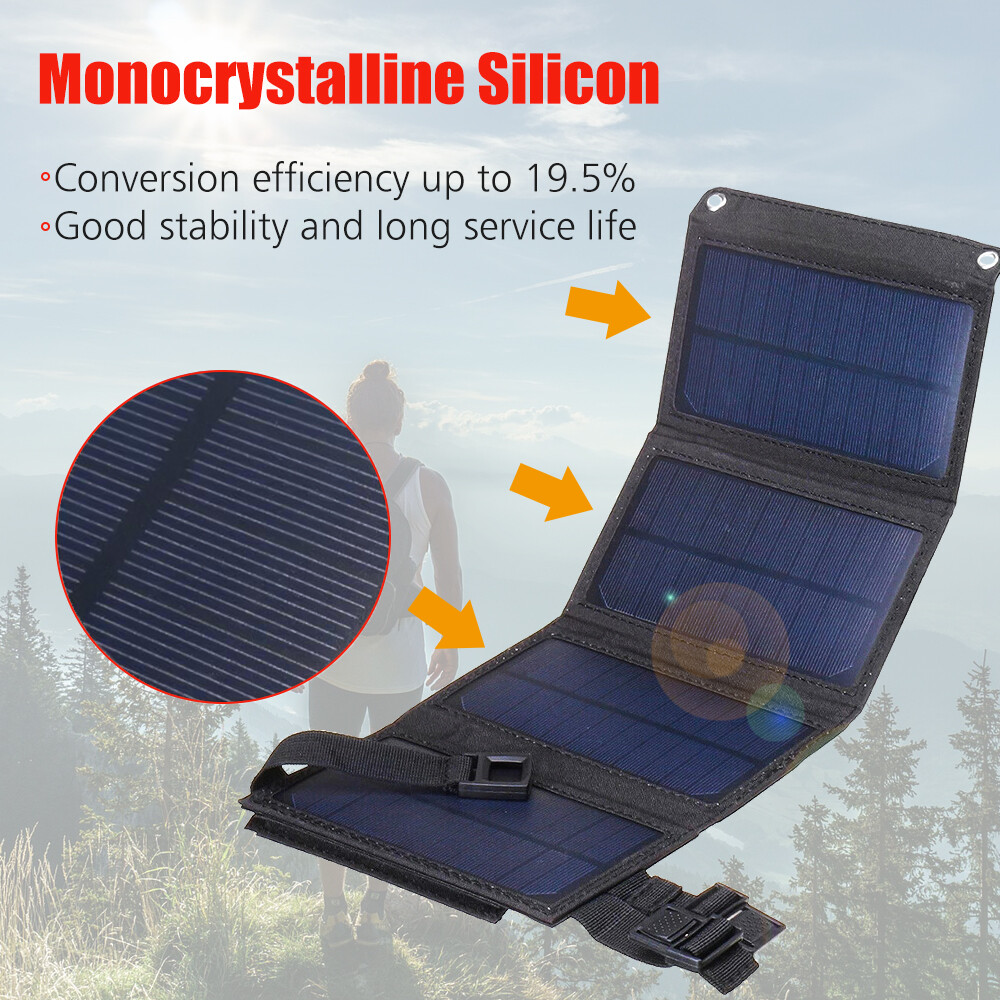 80W Folding Solar Panel Kit Power Bank Phone Charger/Camping Solar Bulb Outdoor