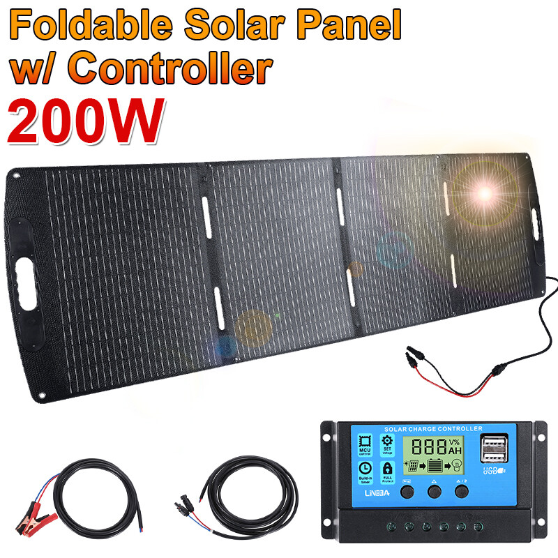 200W 100W Portable Folding Solar Panel Charger Power Station for Home RV Camping