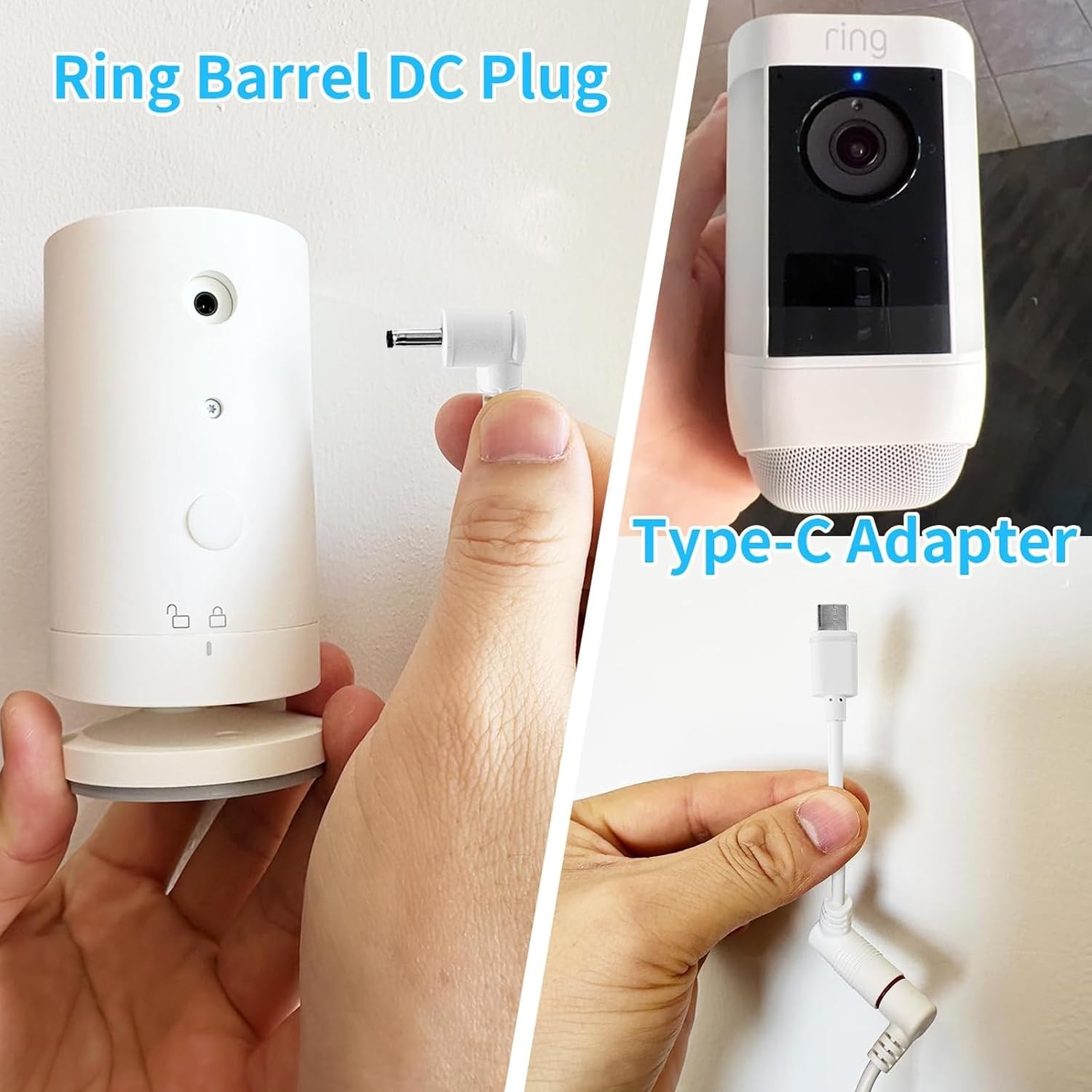 Solar Panel Charger for Ring Camera, Compatible with Stick Up White-1Pack
