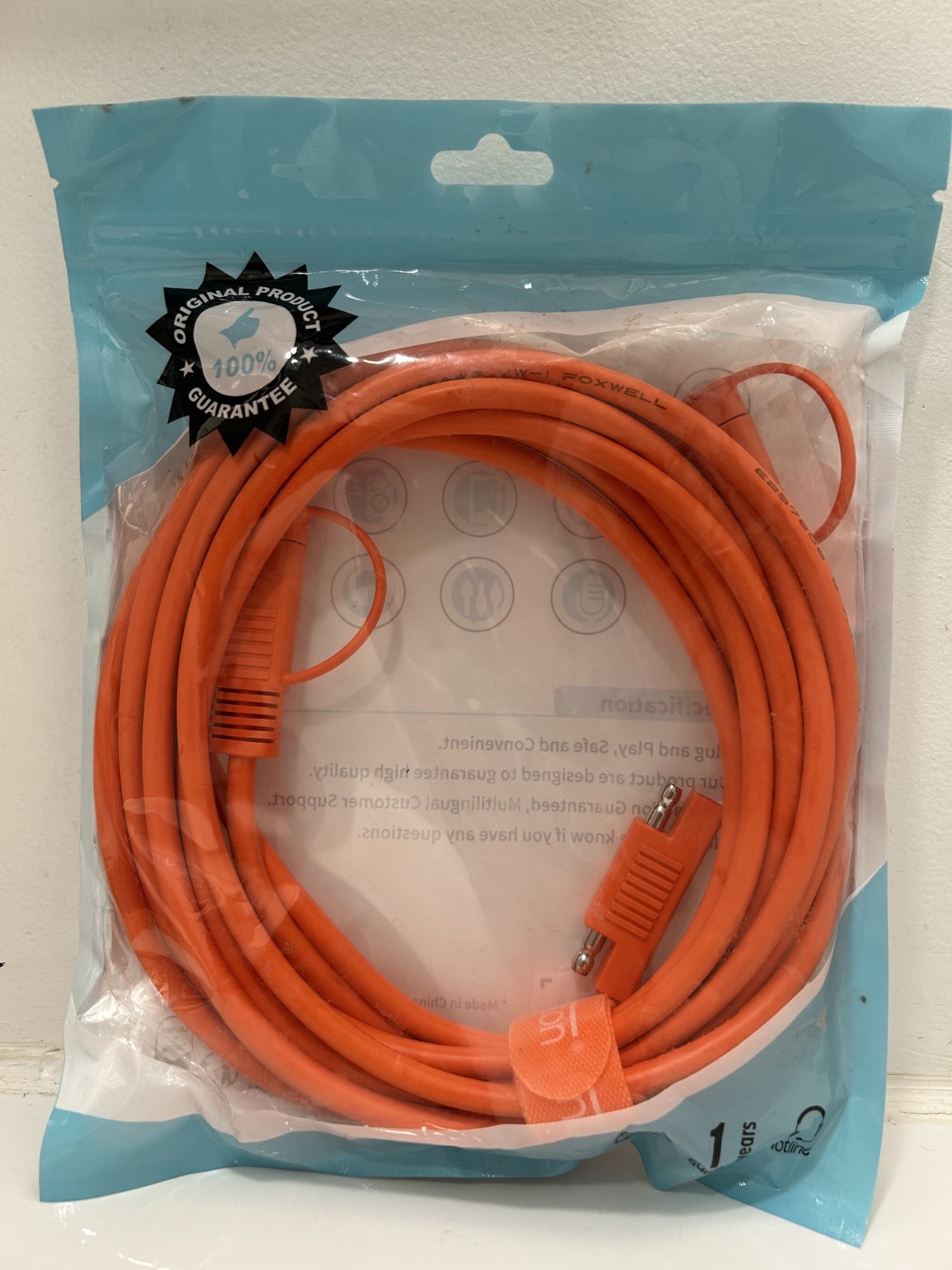 12Ft SAE Extension Cable 16AWG Quick Disconnect for Automotive Solar Panel