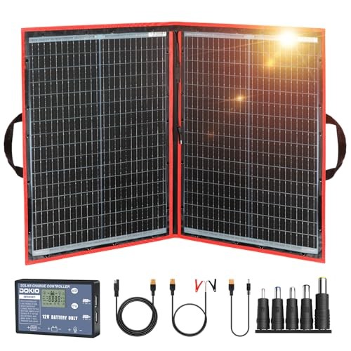 100w 18v Portable Foldable Solar Panel Kit (21x28inch, 5.9lb),Solar 110W