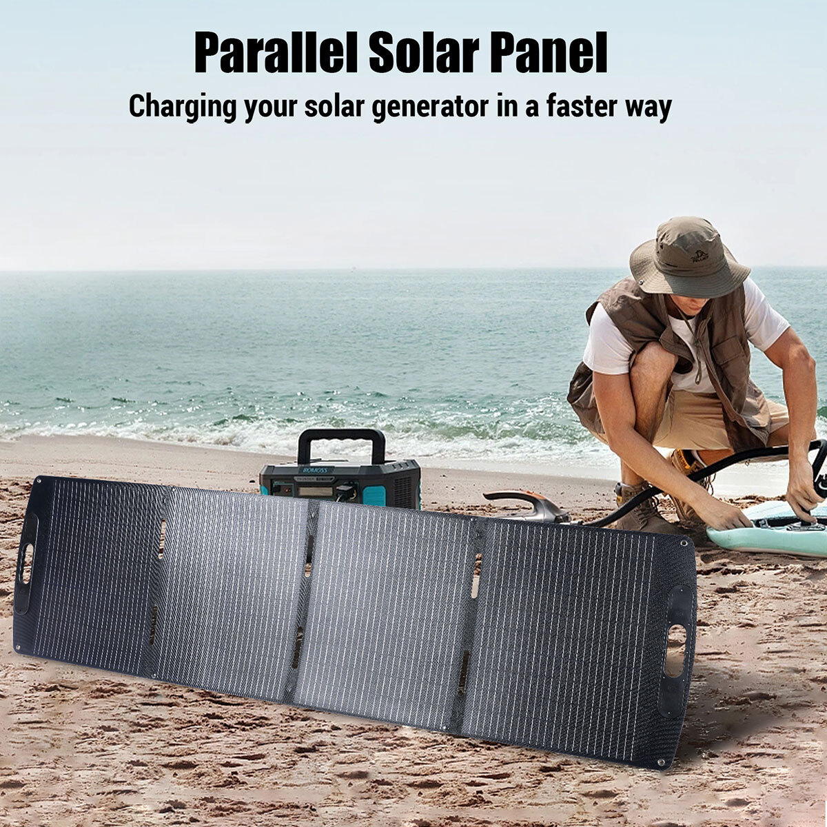 200W Portable Foldable Solar Panel Kit Solar Charger for Rv Camping Home