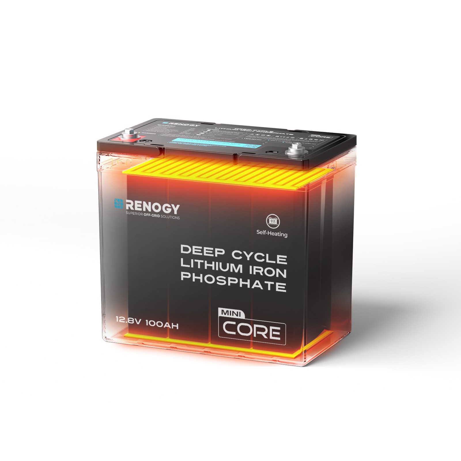 Renogy 12V 100Ah Lithium LiFePO4 Battery Self-Heating BMS Certified refurbished