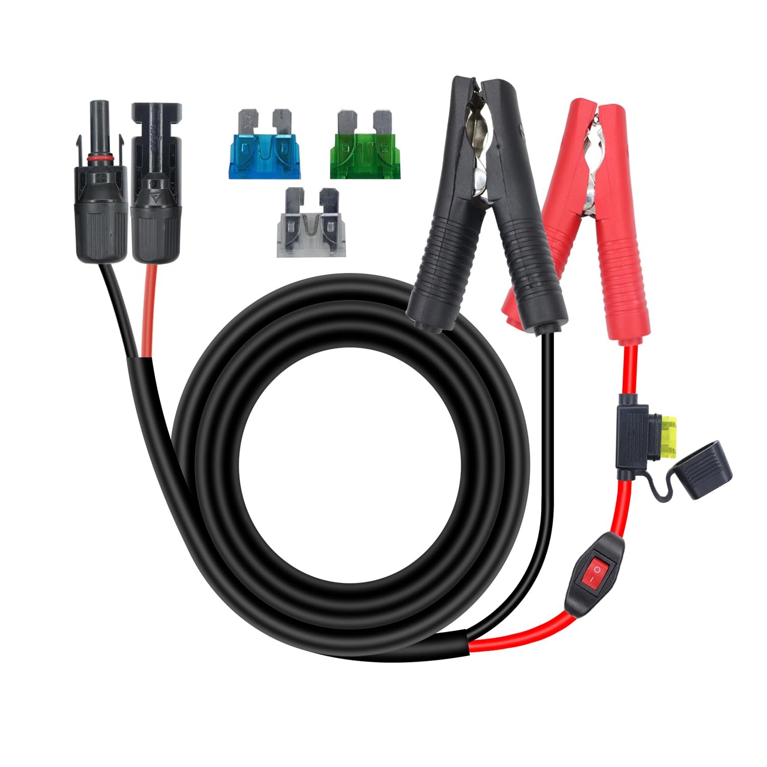 14AWG Battery Alligator Crocodile Clip To Solar Connector Extension Cable