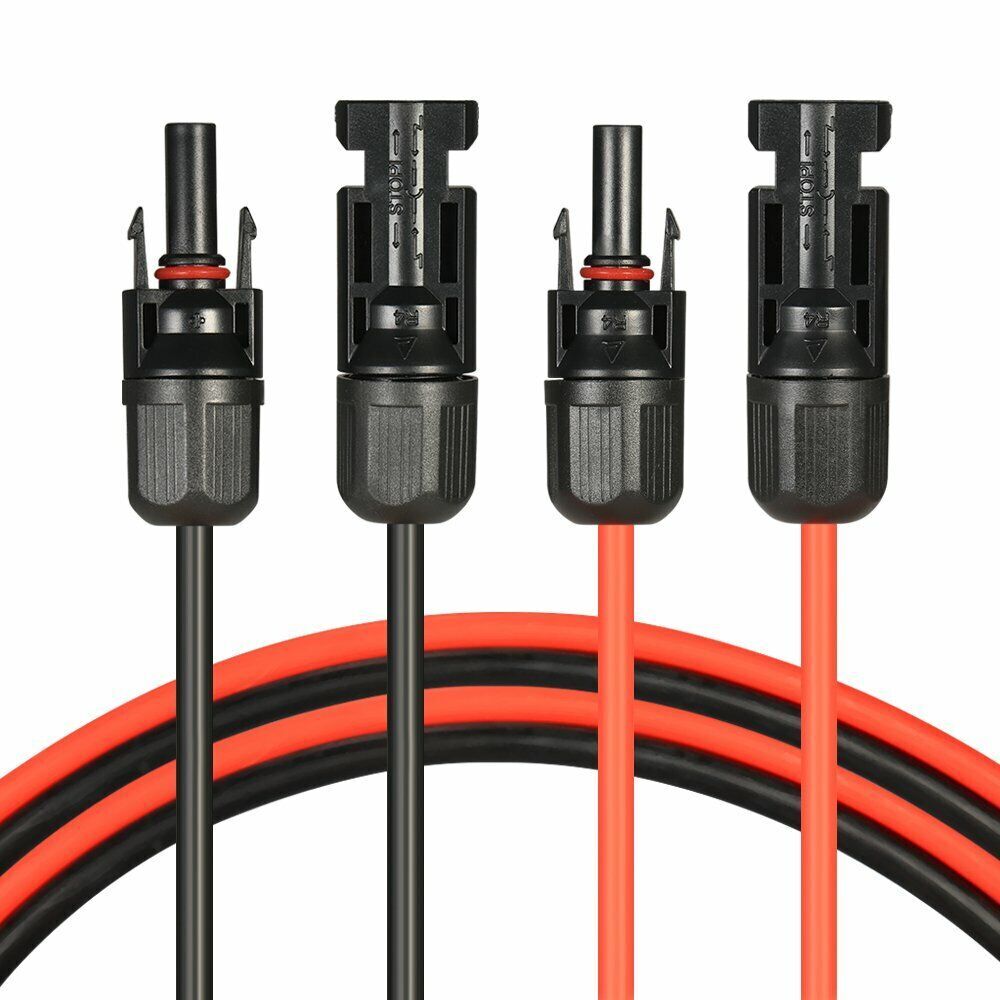 10 AWG 6mm² Solar Panel Extension Cable Connector PV Bare Wire Male & Female