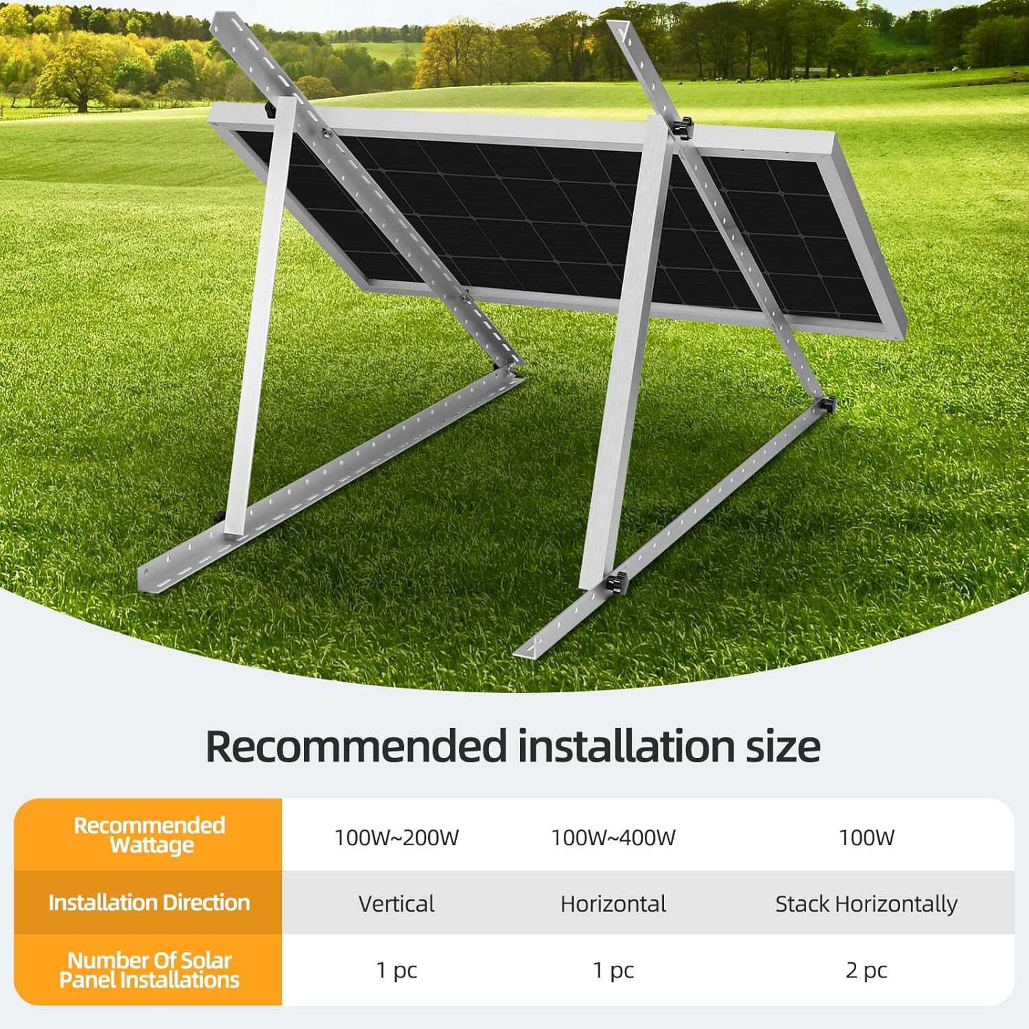 FLYING LION 1 Sets 45inch Adjustable Solar Panel Tilt 1 45inch, Silver
