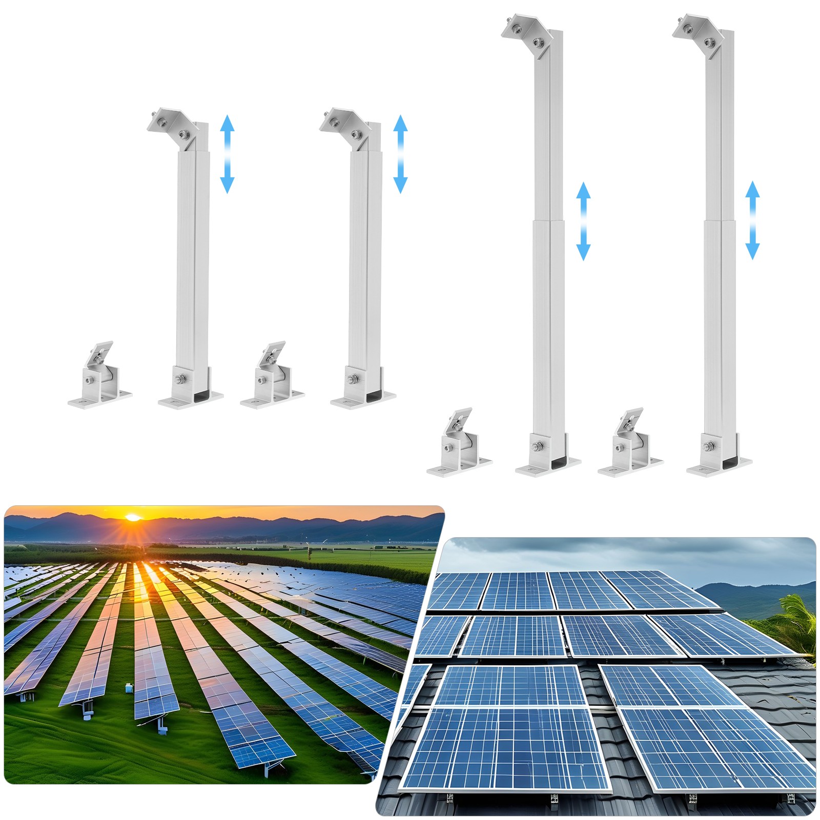 4 Sets Adjustable Solar Panel Mounting Brackets, Universal Solar Panel Bracket