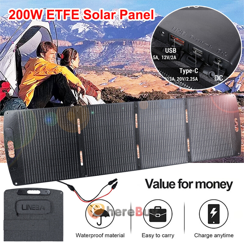 LINEBA 100W 200W Solar Panel Foldable 22V for Campervan RV Marine Motorhome Boat