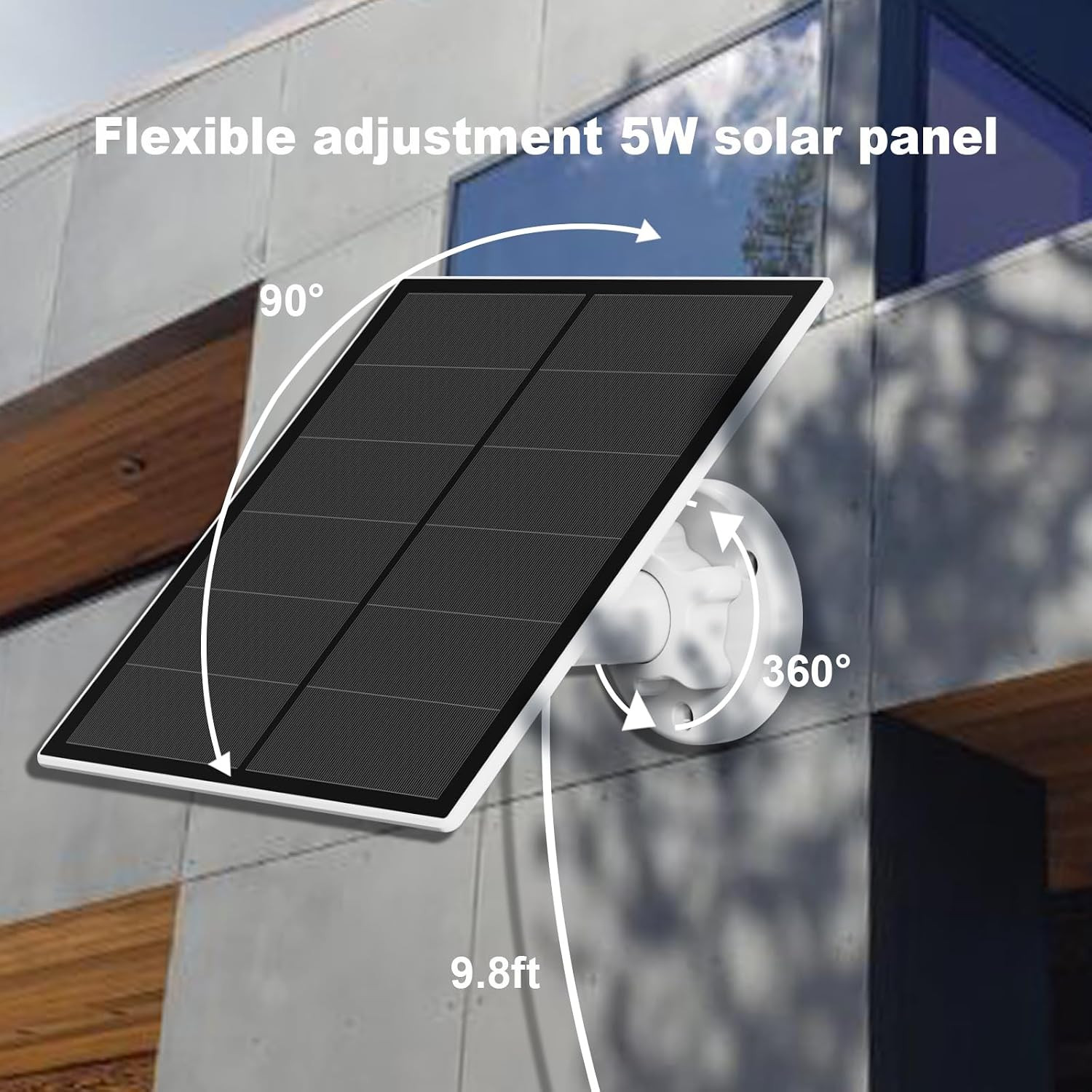 Solar Panel for Security Camera, 5W USB Solar Panel for Outdoor Rechargeable Bat