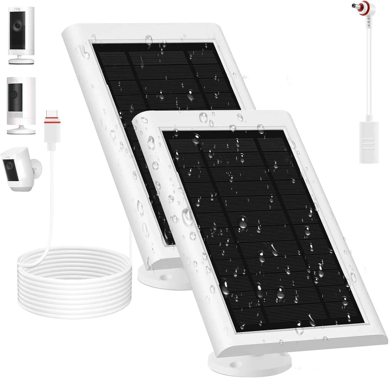 Solar Panel for Ring Camera(2Nd Generation) 2 Pack 5W Solar Panel with 10FT/3M L