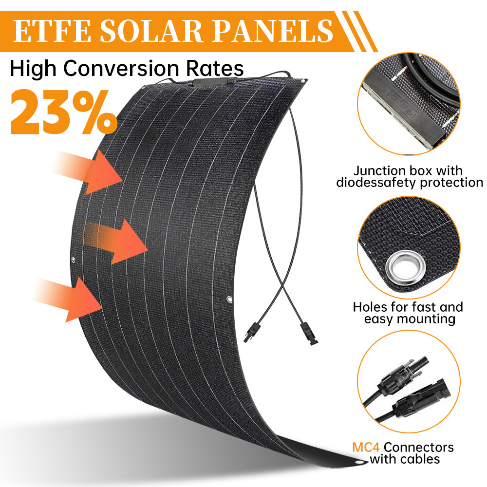 200W-400W 18V Flexible Solar Panel Mono Off-Grid Charger for RV Boat Van Car