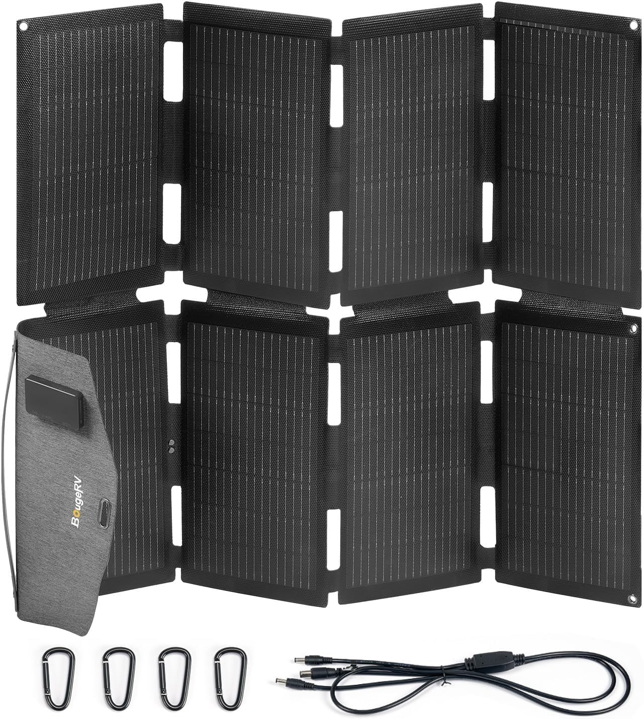 100W Portable Solar Panel Charger with USB Outputs for Camping Hiking