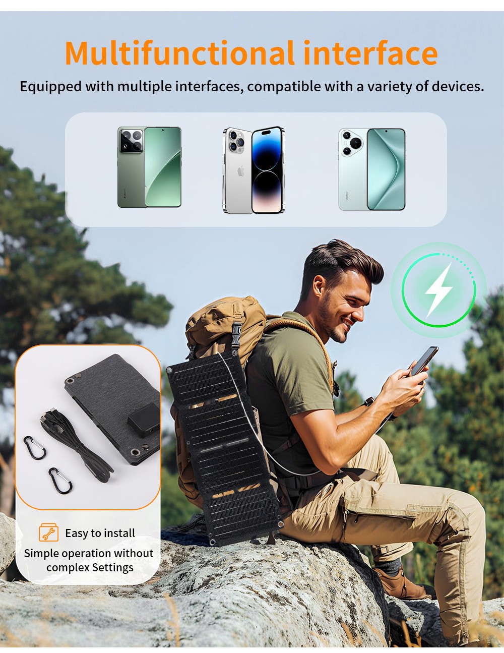 Foldable 10W 5V Solar Panel Portable Mobile Solar Panels Charger Dual USB 4-fold