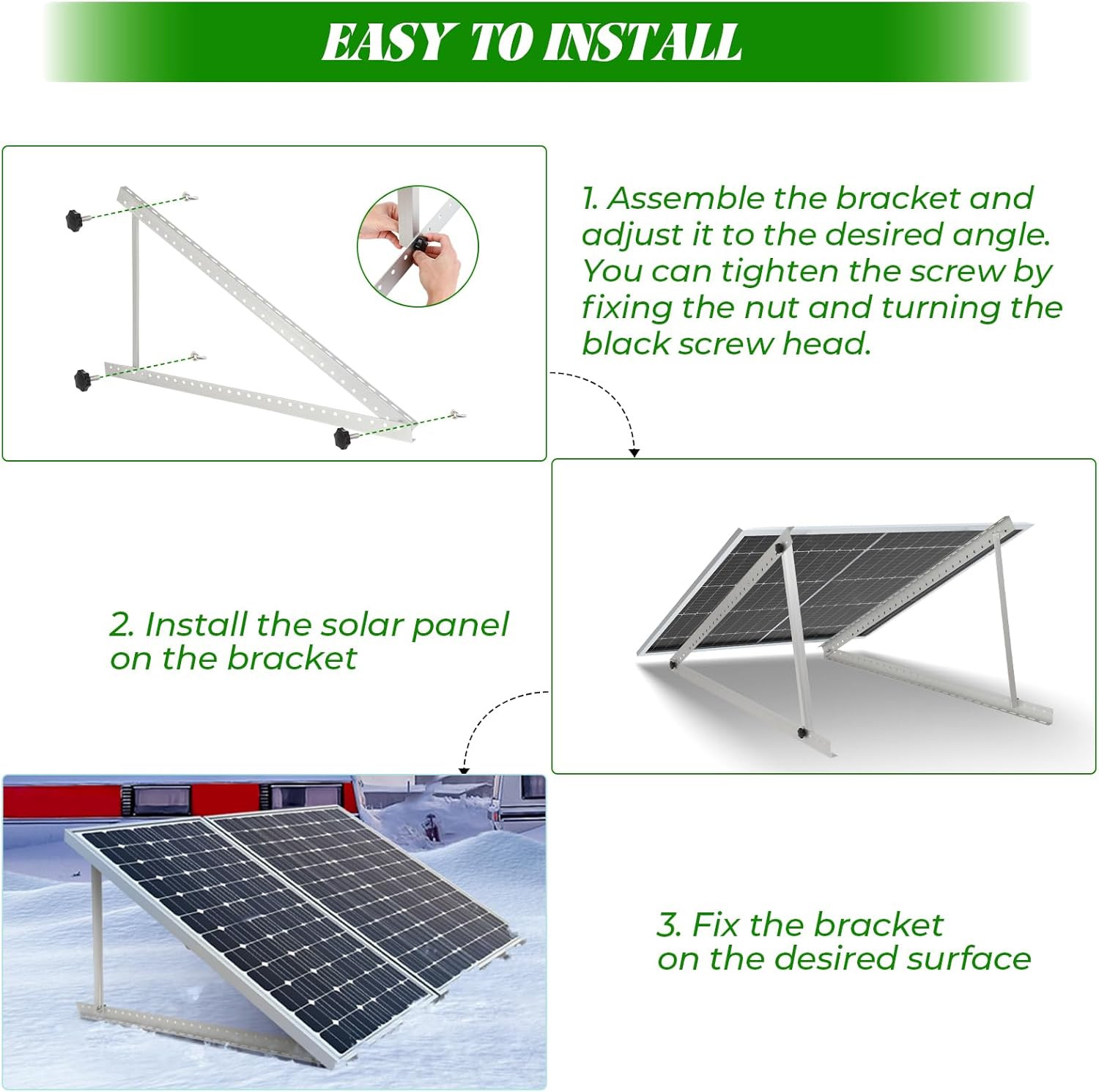 45Inch Solar Panel Mounting Brackets, 4 Sets Solar Panel Mounting Kit for 100-40