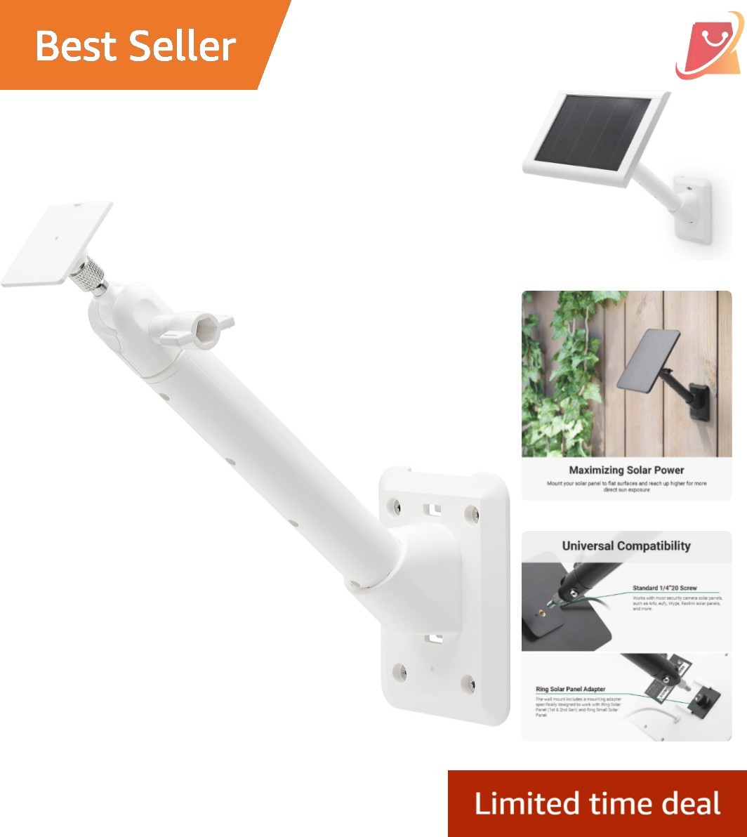Universal Solar Panel Wall Mount Adjustable, Extended, for Ring Arlo Wyze