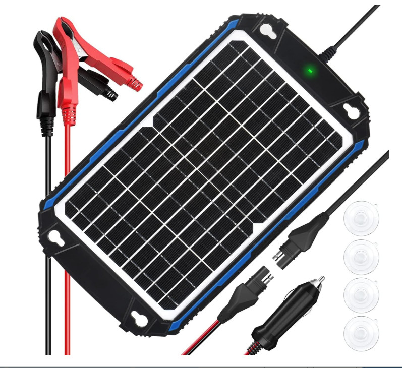 Waterproof 12W 12V Solar Battery Charger & Maintainer Pro, Built-in UltraSmart