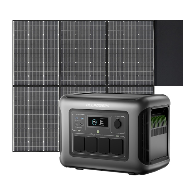 ALLPOWERS 1056Wh Portable Power Station Solar Generator + 600W Solar Panel Trip