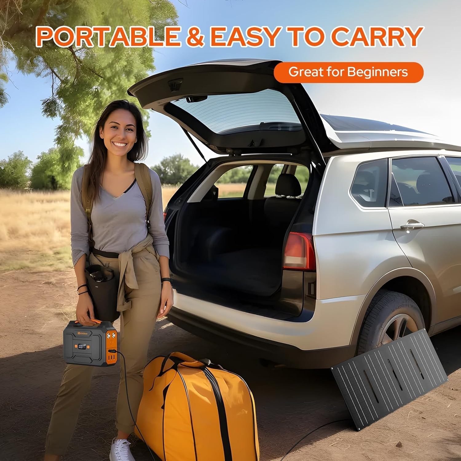 Lightweight Portable Power Station with 40W Solar Panel – Safe and Eco-Friendly