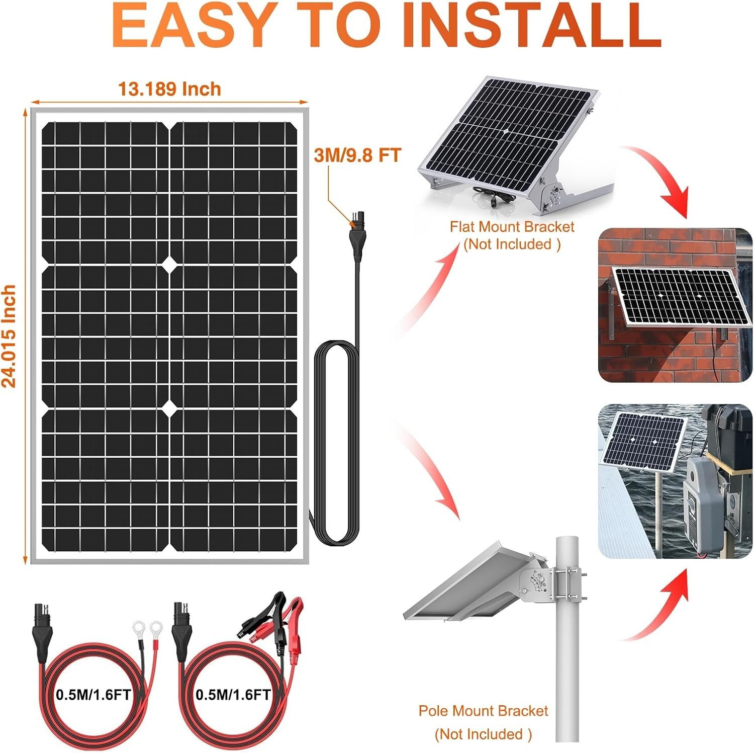 High Efficiency 30W Solar Panel Kit with MPPT Controller