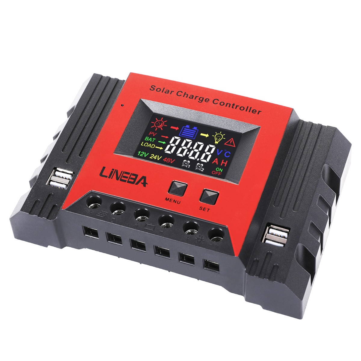 100A 12/24V 4USB Solar Panel Kit Regulator Charge Controller Auto Focus Tracking