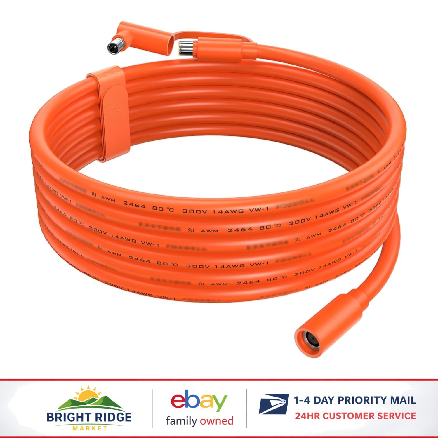 Heat Resistant 20FT Extension Cable for Solar Generators and Power Stations