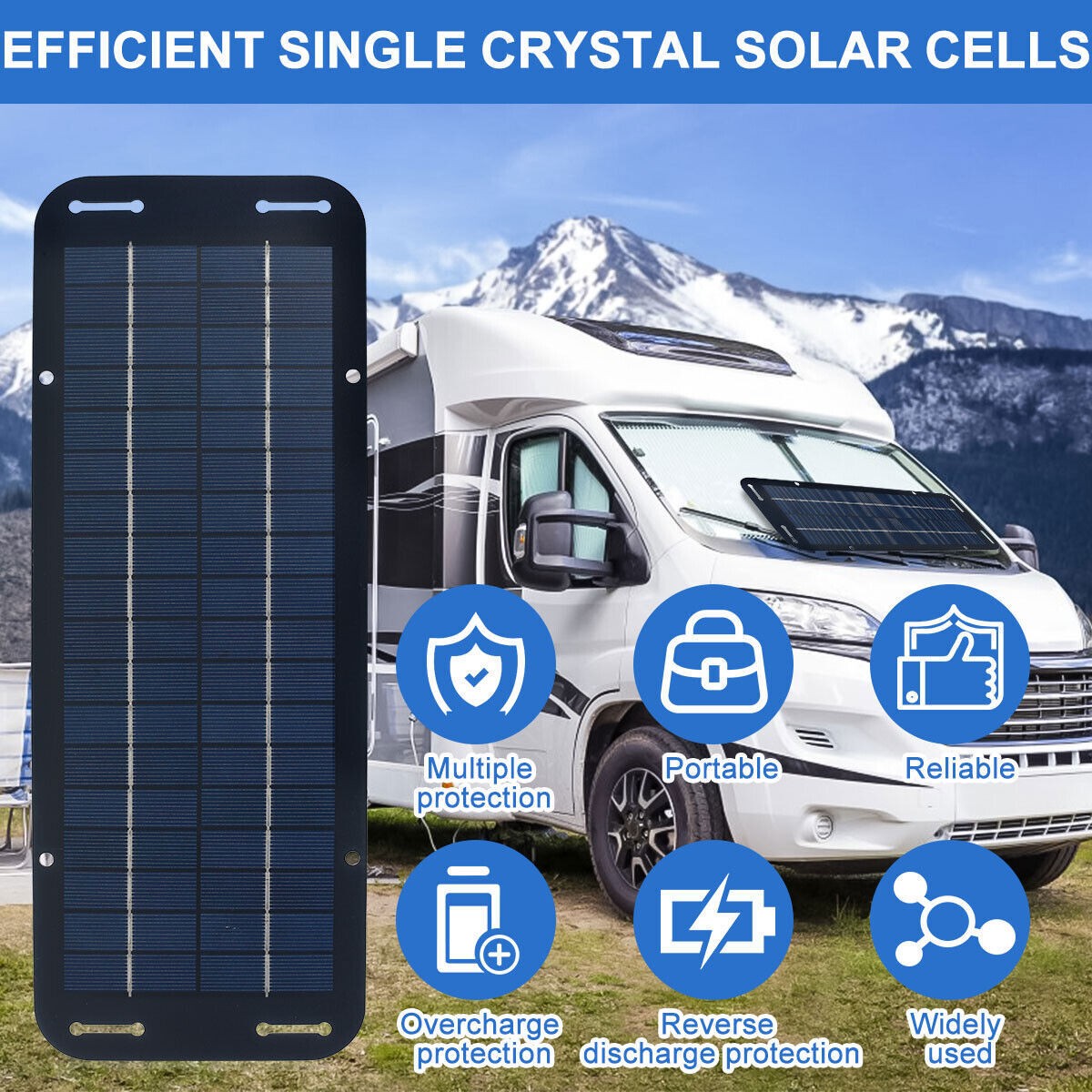 12V Solar Panel Kit, 30W Solar Trickle Charger, for Car RV Boat Trailer Tent USA