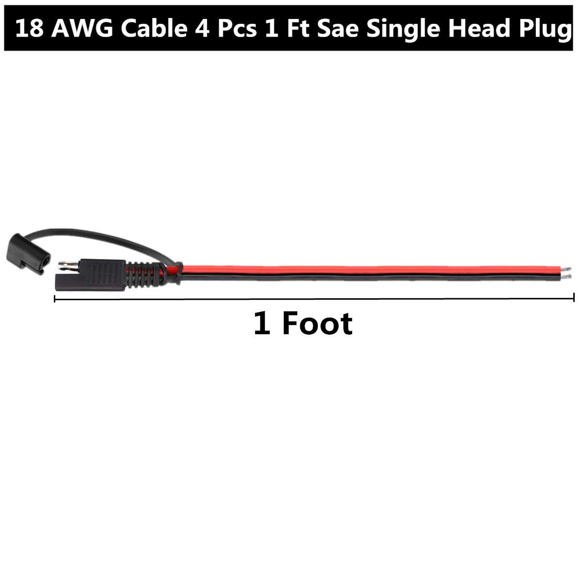 4 PC12V SAE Quick Disconnect Extension Cable with DC Connection Cord Plug 1 F…