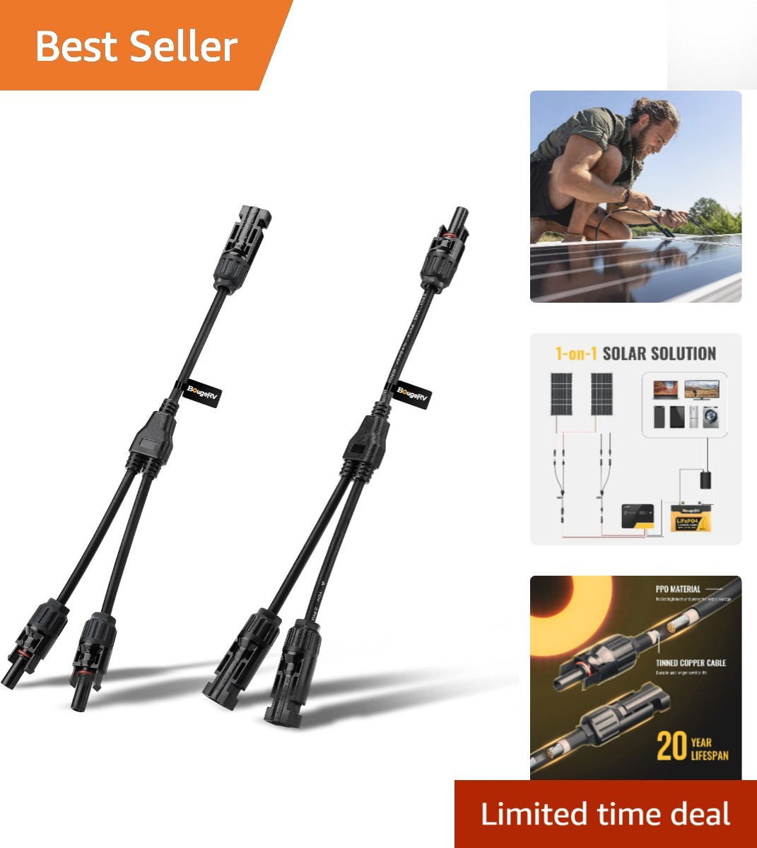 High-Performance Y Branch Parallel Solar Connectors – Connect Multiple Panels