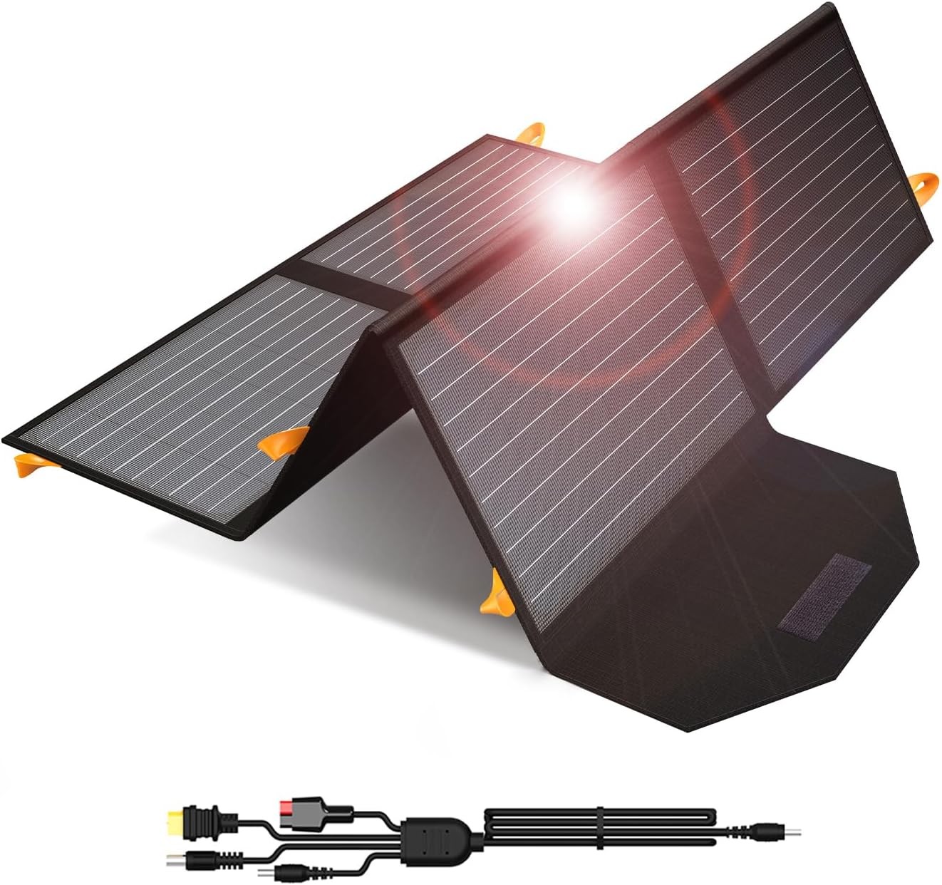 [Upgraded] FlexSolar 60W Portable Solar Panels Chargers QC3.0 USB-A USB-C DC5521