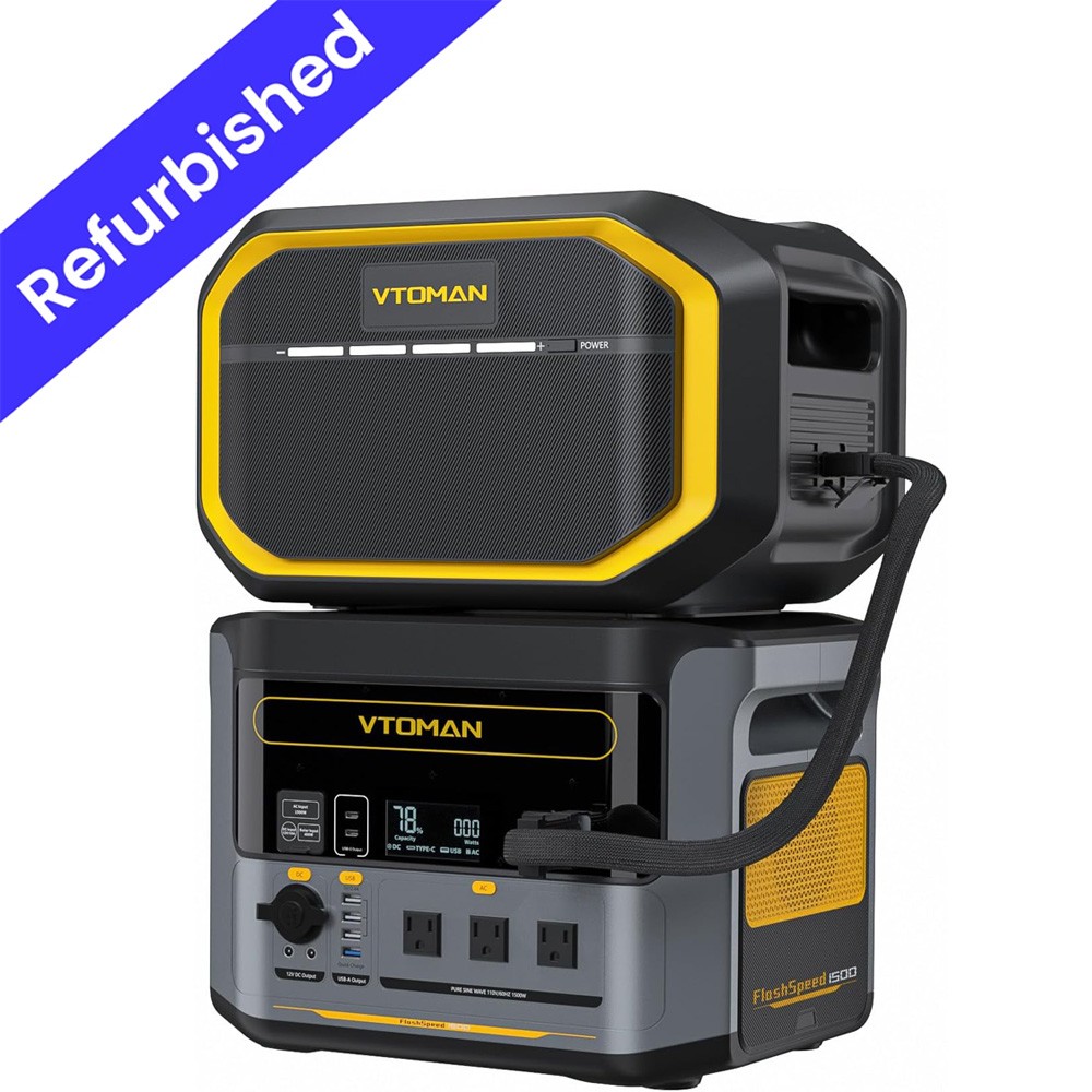 VTOMAN FlashSpeed 1500 Portable Power Station with Extra Battery – 3096Wh/1500W