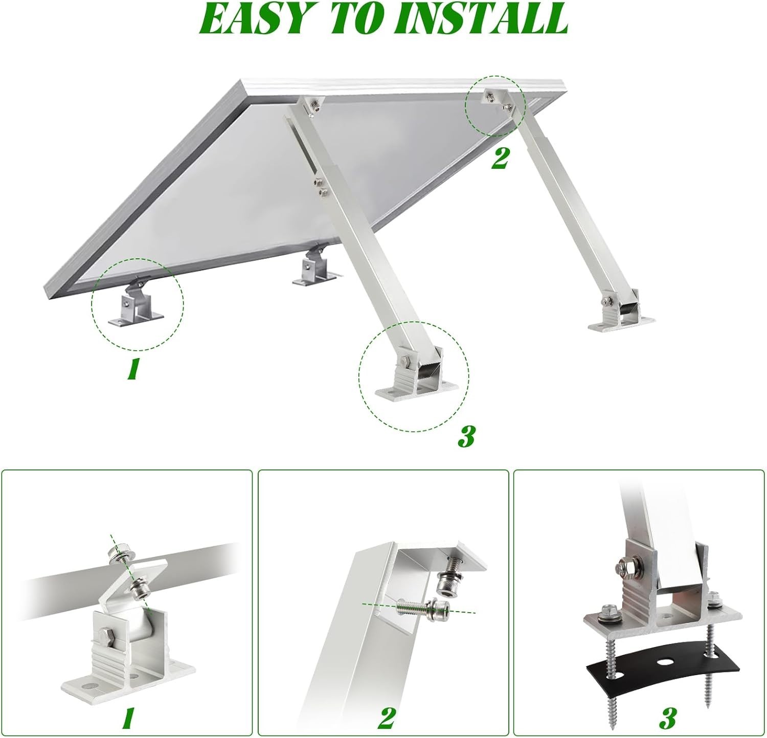 Adjustable Solar Panel Rack 14-27IN – Supports Up to 450W – Easy Mount