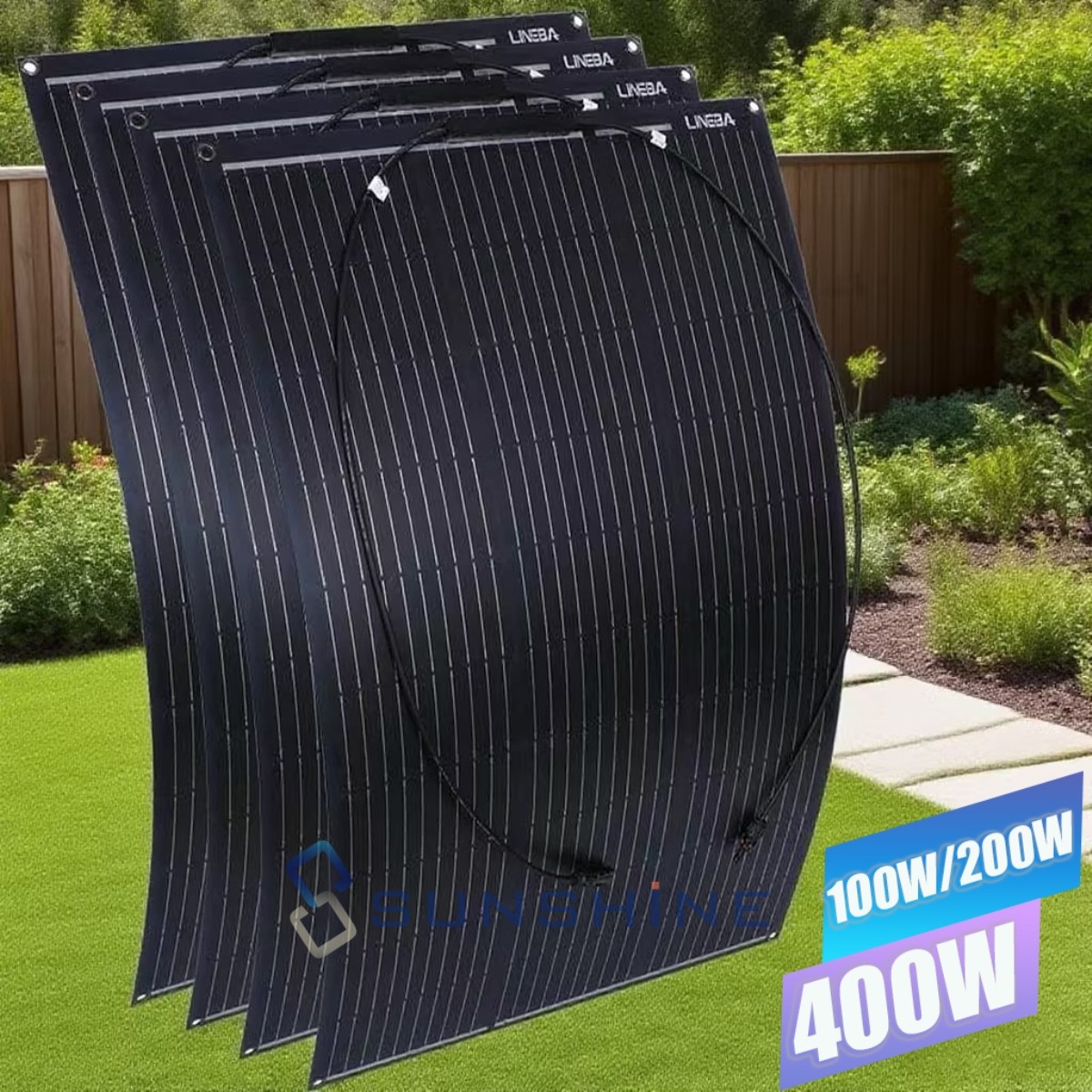 18V 400W 200W Mono Solar Panel N-Type 12BB Power RV Camping Home Boat Off Grid
