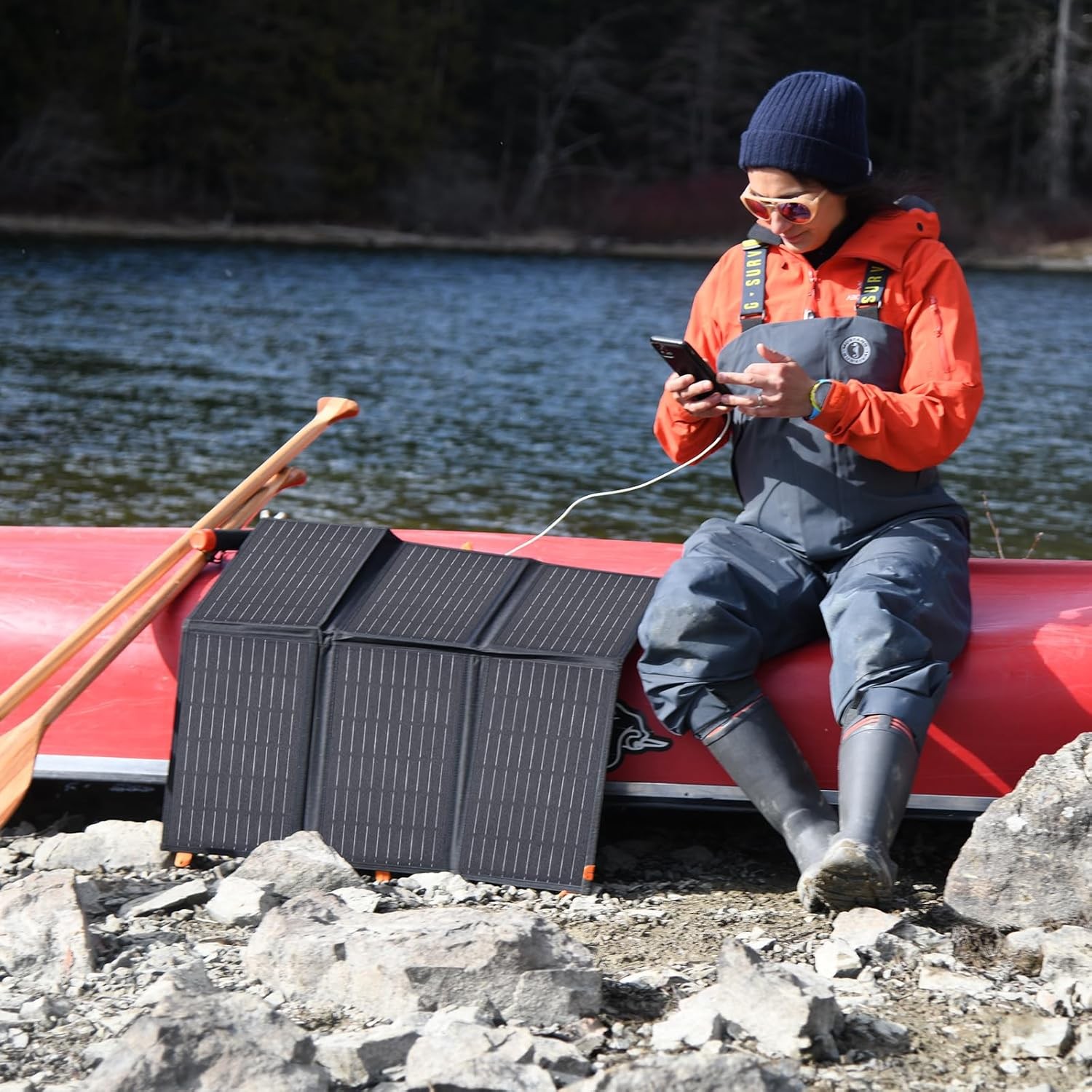 [Upgraded] FlexSolar 60W Portable Solar Panels Chargers QC3.0 USB-A USB-C DC5521