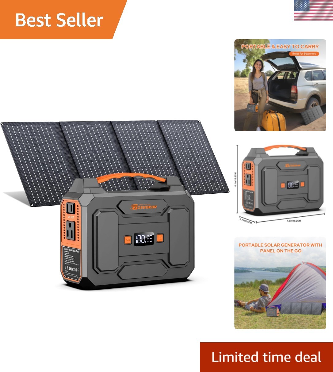 100W Portable Solar Generator with 40W Panel – Perfect for Camping & Emergencies