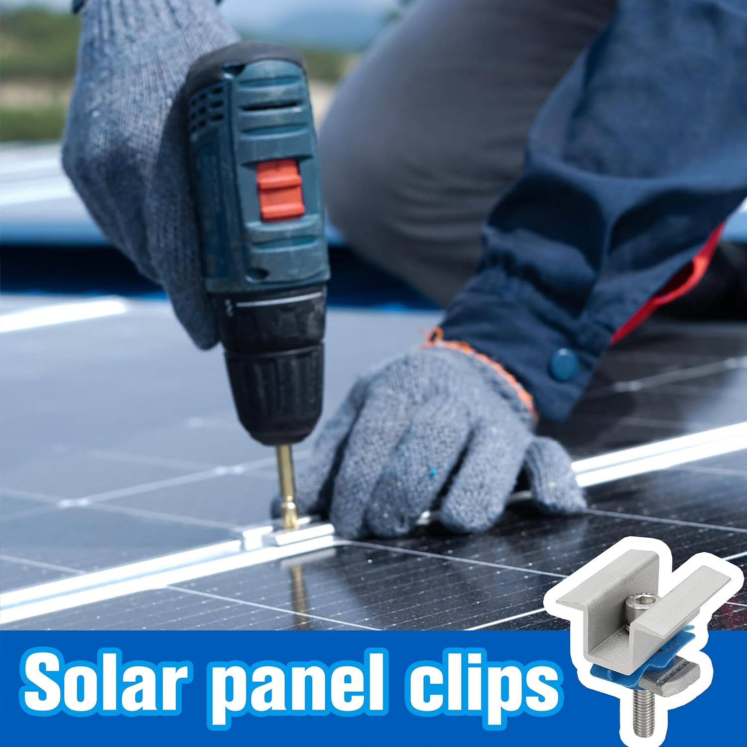 10 Pcs Adjustable Solar Panel Mounting Bracket Clamps Wide Photovoltaic Support